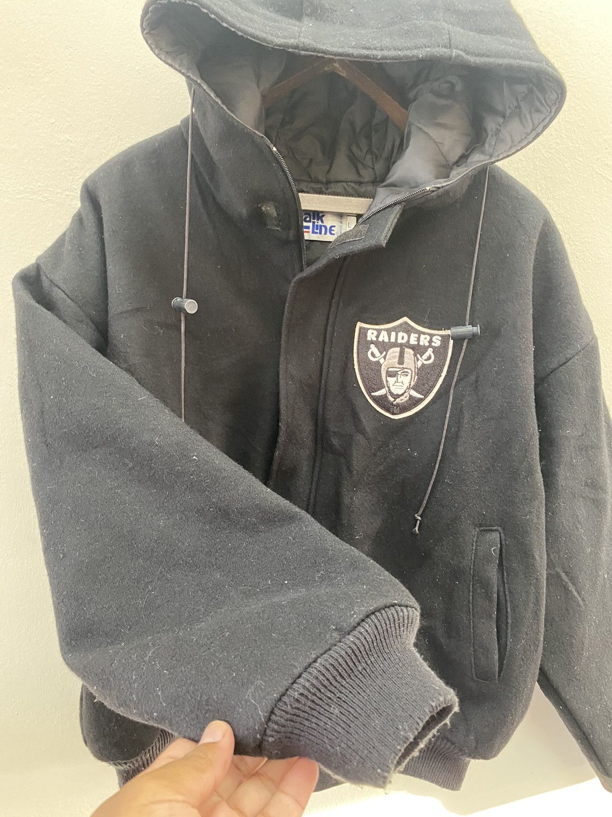 Chalk Line Vtg 90s Chalk Line Raider Team NFL Made In USA Wool Bomber Size US L / EU 52-54 / 3 - 5 Thumbnail