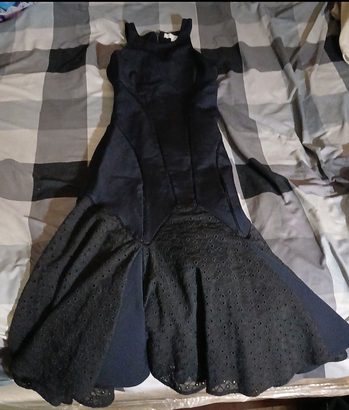 Jonathan Simkhai JONATHAN SIMKHAI BLUE/ BLACK EYELETMIDI DRESS SIZE:O $1290 Size XS / US 0-2 / IT 36-38 - 2 Thumbnail
