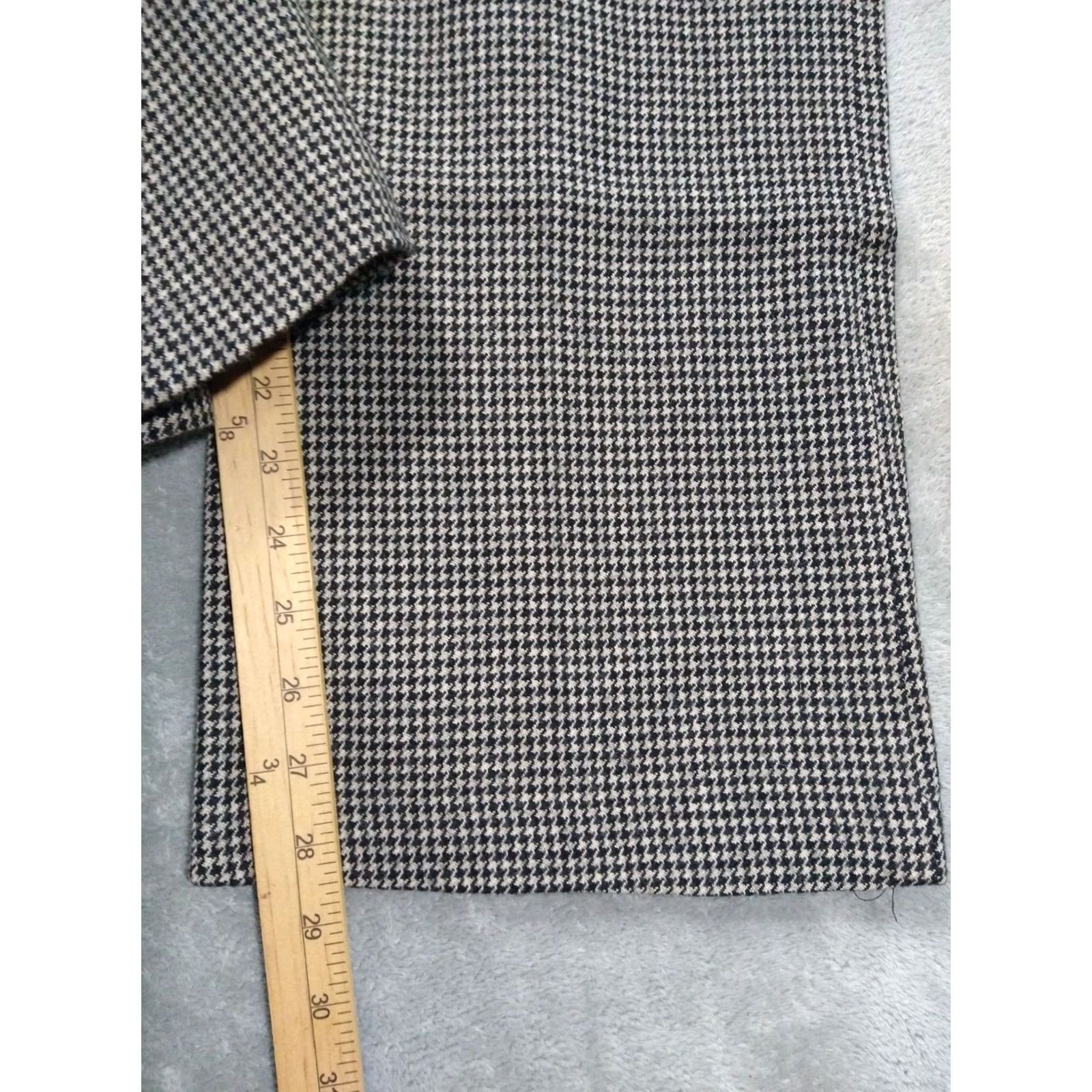 Ralph Lauren Ralph Lauren Pants Womens 14 Beige Black Houndstooth Wool Straight Leg Trousers Size 36" / US 14 / IT 50 - 5 Thumbnail