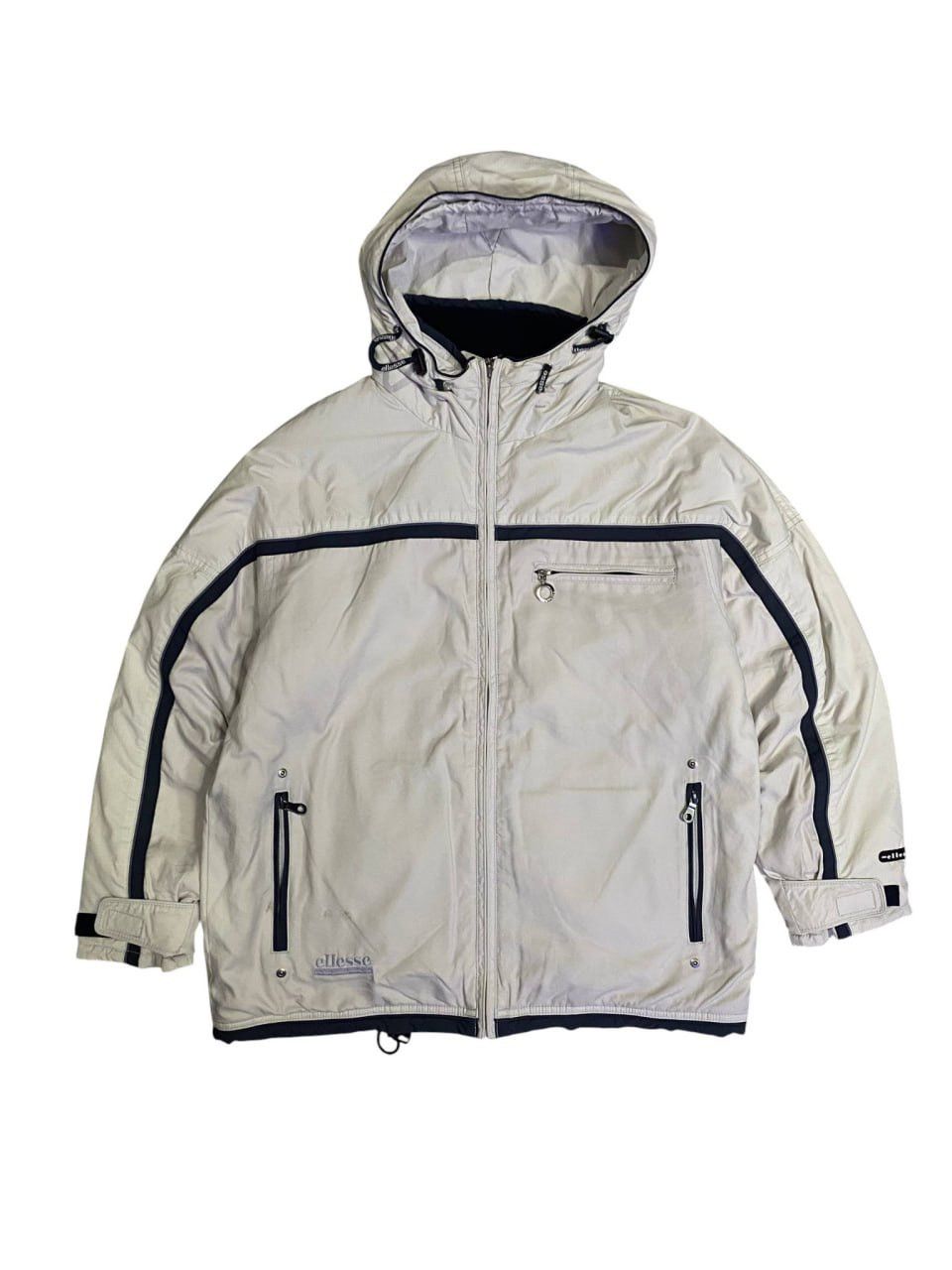 Ellesse Ellesse Vintage Padded Hooded Jacket Cream White Y2K Outdoor Size US M / EU 48-50 / 2 - 1 Thumbnail