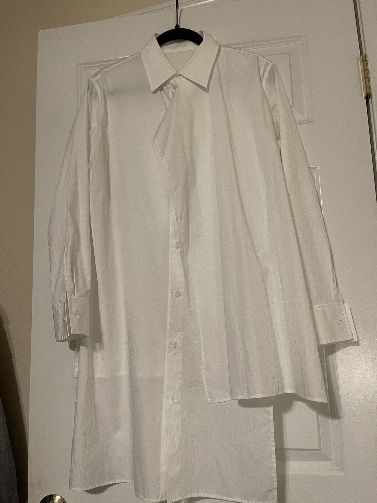 image of Yohji Yamamoto Asymmetrical Button Up in White, Women's (Size Small)