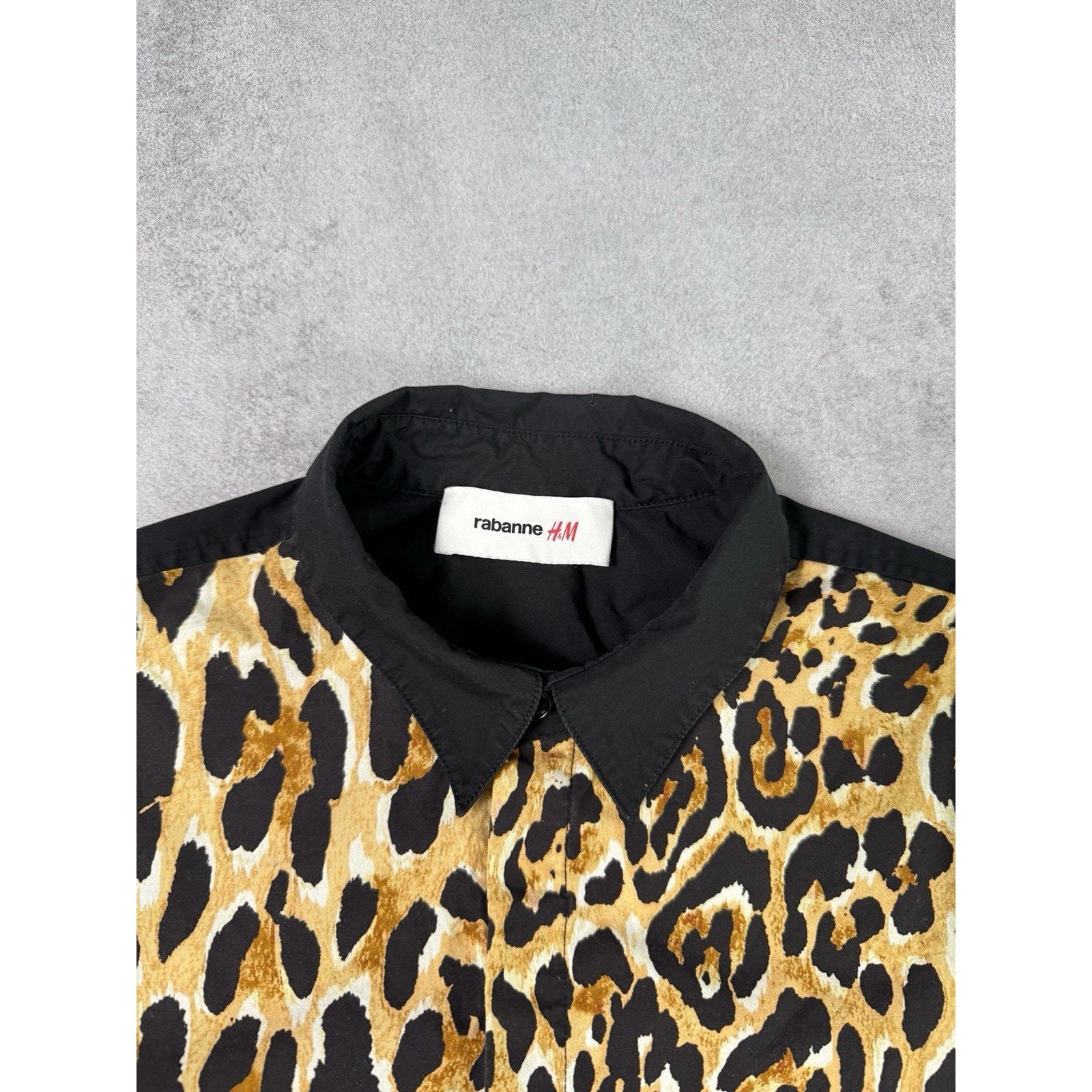 Rabanne x H&M Men Leopard Print Button Up Shirt Size M