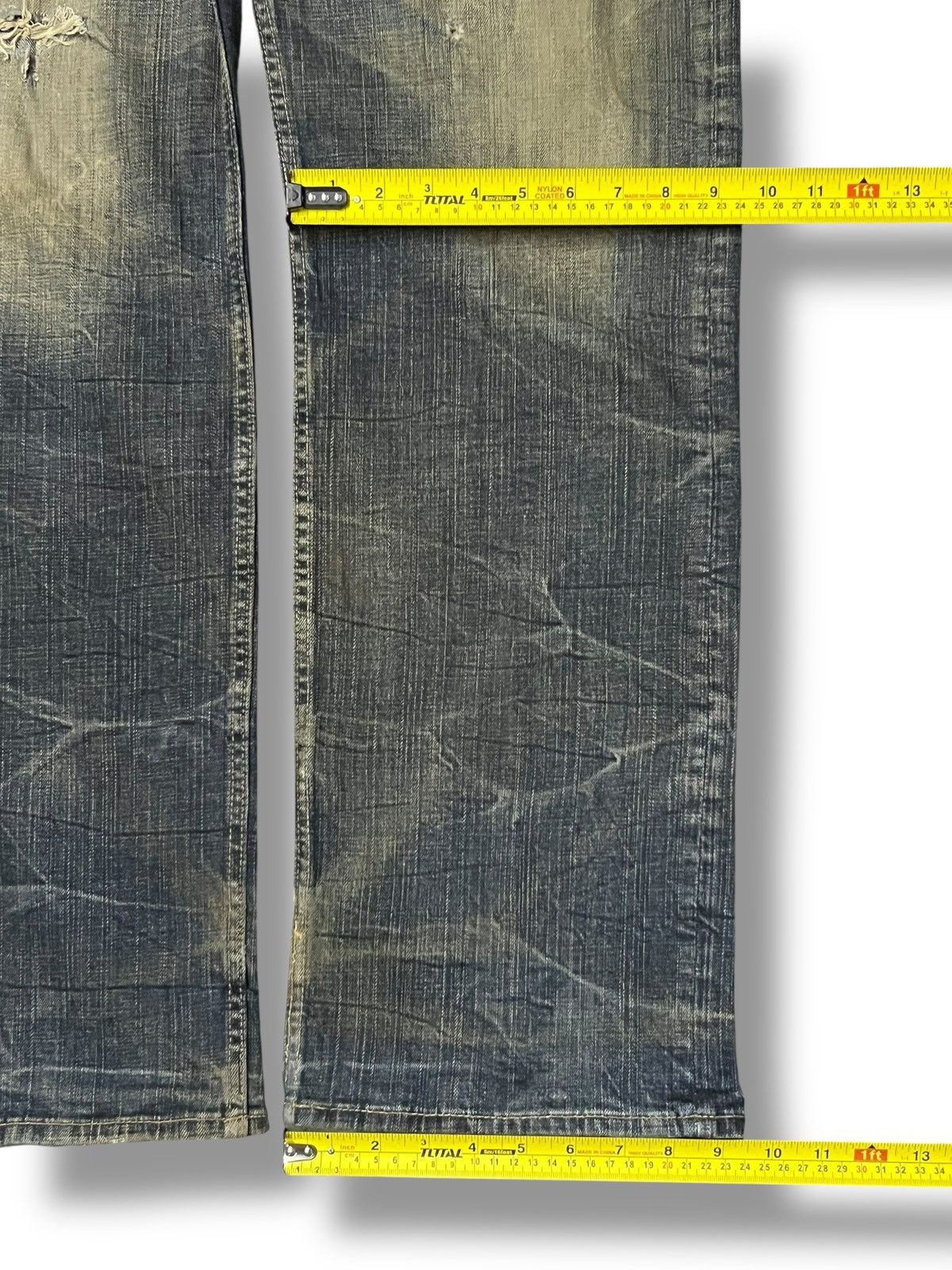 Japanese Brand Vintage Japanese Oririn Villand - Mud Wash Whiskering Jeans Size US 35 - 19 Thumbnail