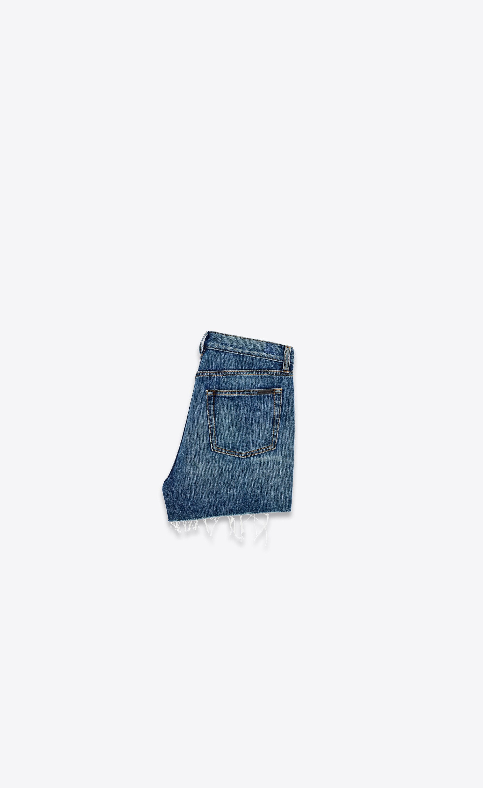 Saint Laurent Paris o1s1wg110125 657007 Slim-Fit Short Ink Wash Denim in Blue Size 30" / US 8 / IT 44 - 2 Thumbnail