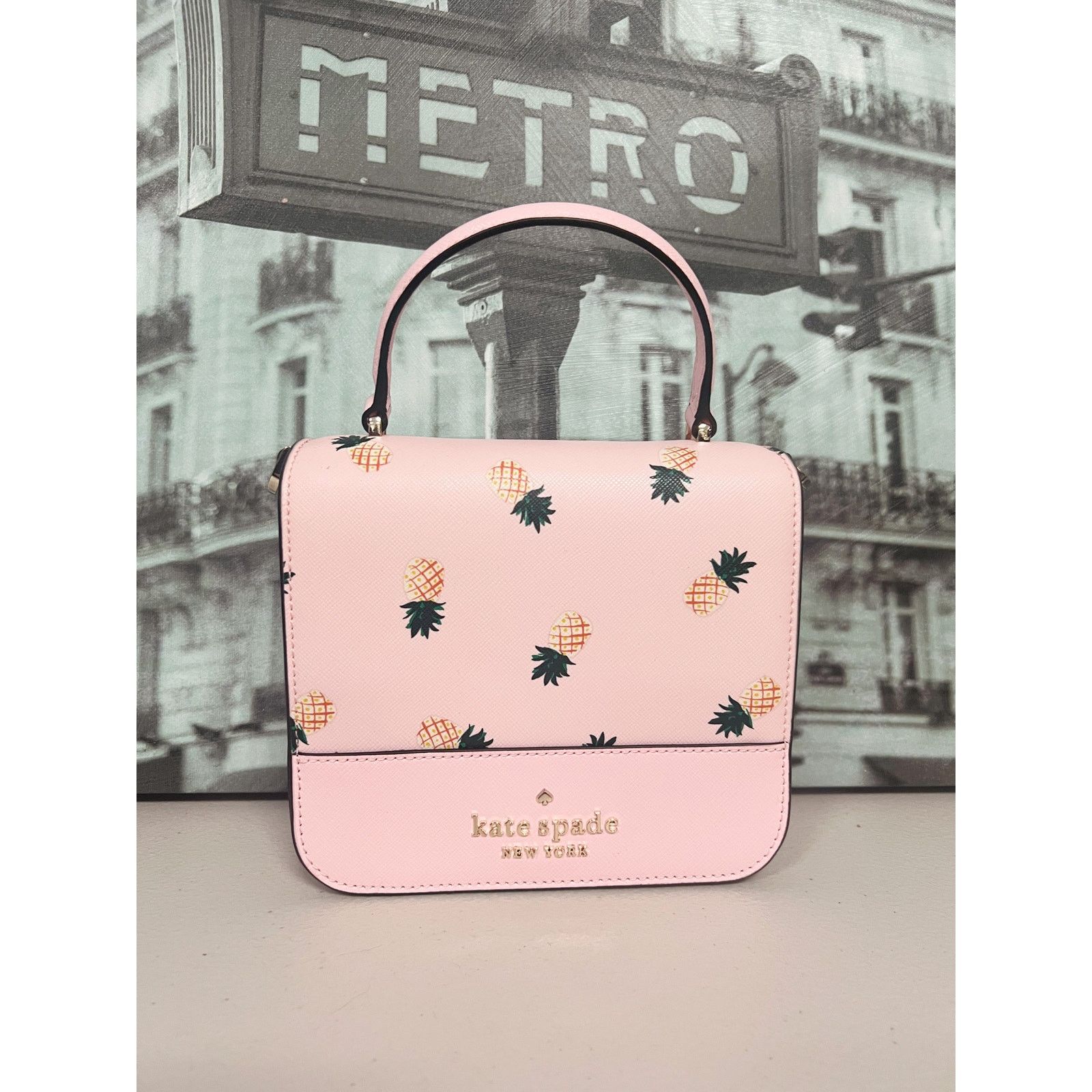 Kate Spade Kate Spade K7629 Staci Square Pineapple Crossbody Pink Size ONE SIZE - 1 Thumbnail