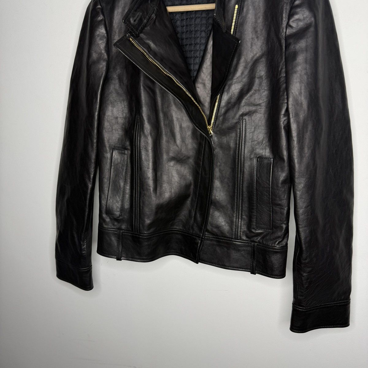 Gucci Gucci Black Leather Jacket Biker by Tom Ford Y2K Size S / US 4 / IT 40 - 6 Thumbnail