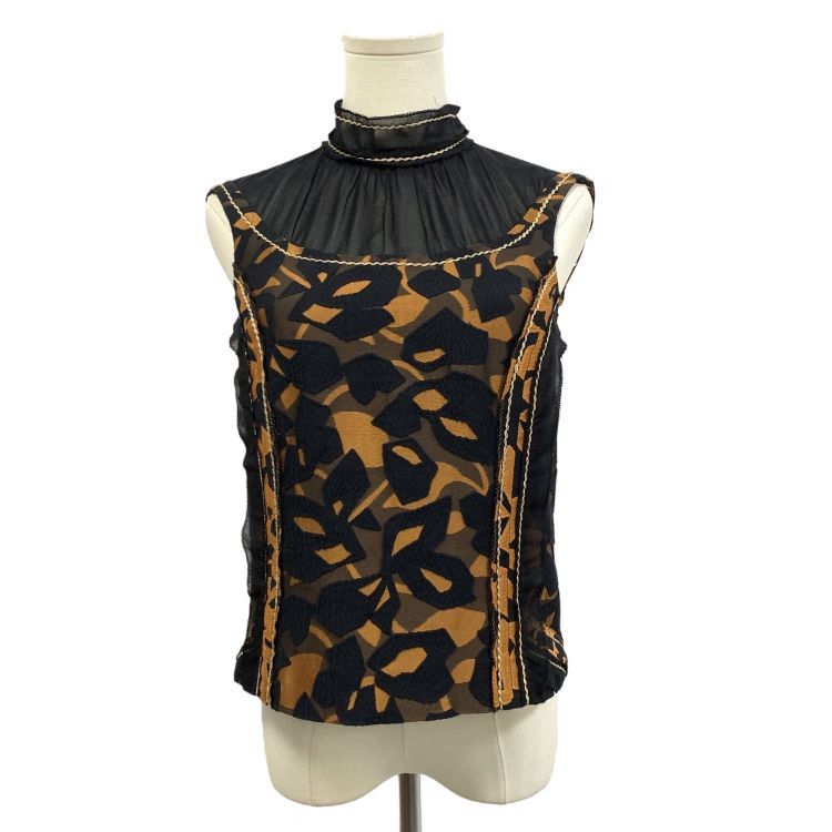 Prada Prada Patterned Crop Top Size 38 Size XS / US 0-2 / IT 36-38 - 1 Thumbnail
