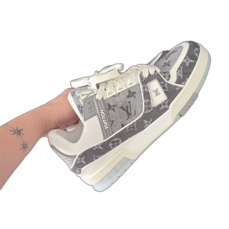 Louis Vuitton Louis Vuitton Gray White Denim Sneakers Size US 9 / EU 42 - 1 Thumbnail