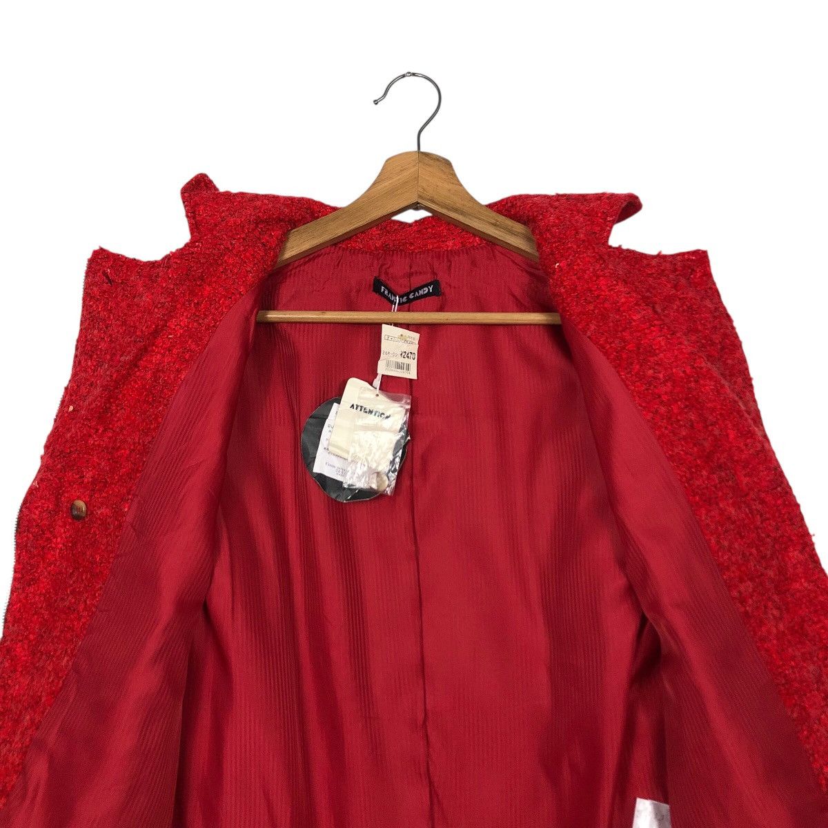 Japanese Brand Frantic Candy Red Wool Moto Jacket with Belt Issey Miyake Size M / US 6-8 / IT 42-44 - 15 Thumbnail