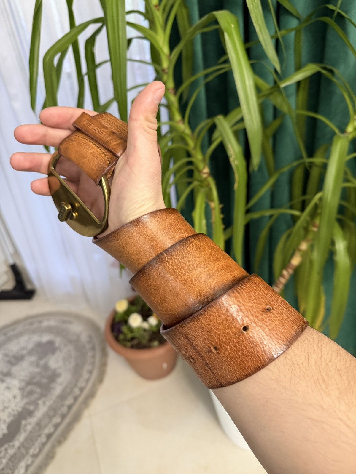 Diesel Diesel Belt Vintage Cow Leather Avant Garde Y2K Size ONE SIZE - 5 Thumbnail