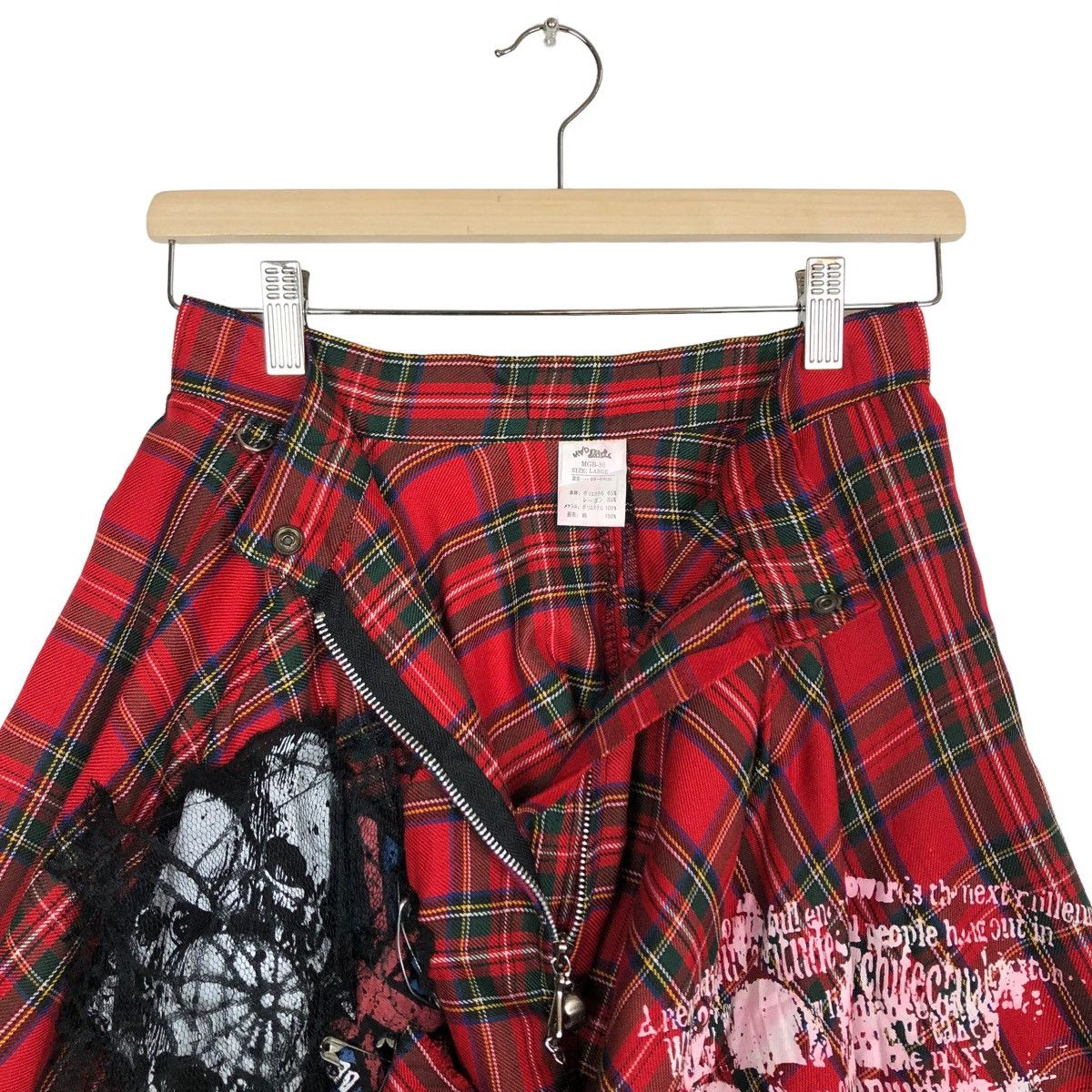 Japanese Brand 🔥Rare Punk Design Bondage Style Skirt Tartan Design Size 25" / US 0 / IT 36 - 5 Thumbnail