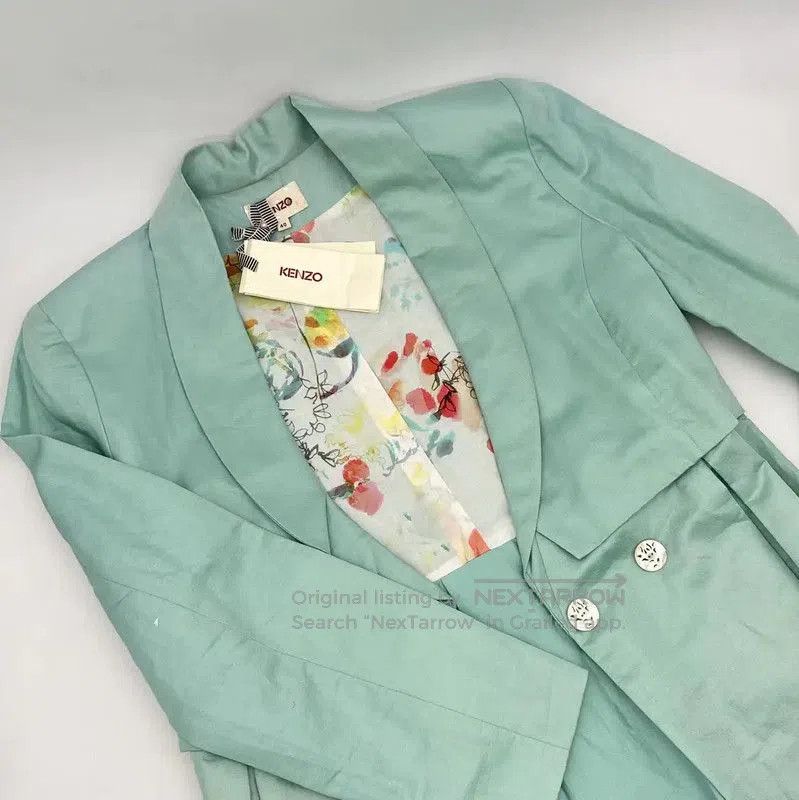 Kenzo KENZO Women's Long Green Cotton Trench Coat . Size M / US 6-8 / IT 42-44 - 6 Thumbnail
