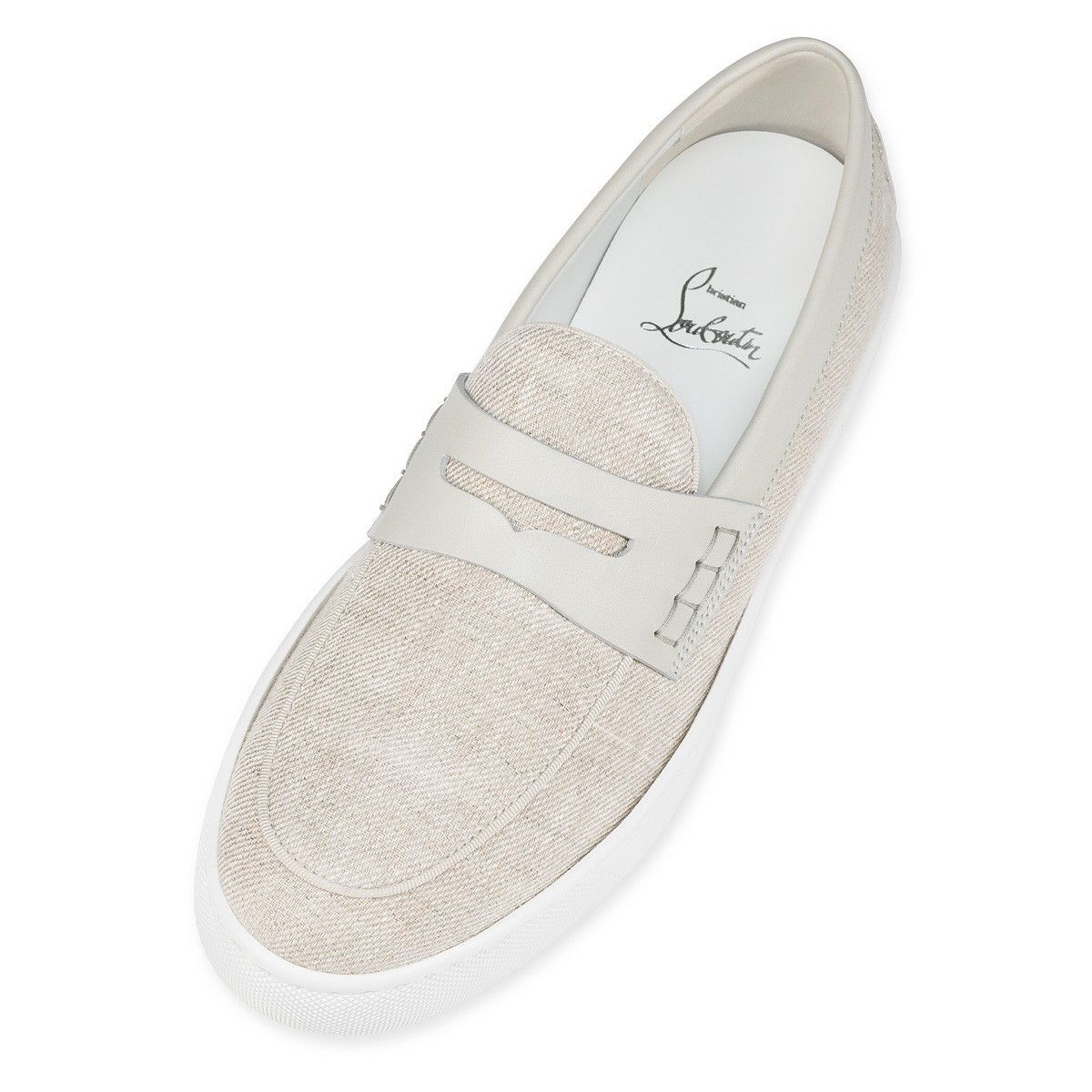 Christian Louboutin oc11z0325 Paqueboat Flat Lin Country in Albatre Size US 9.5 / EU 42-43 - 2 Thumbnail