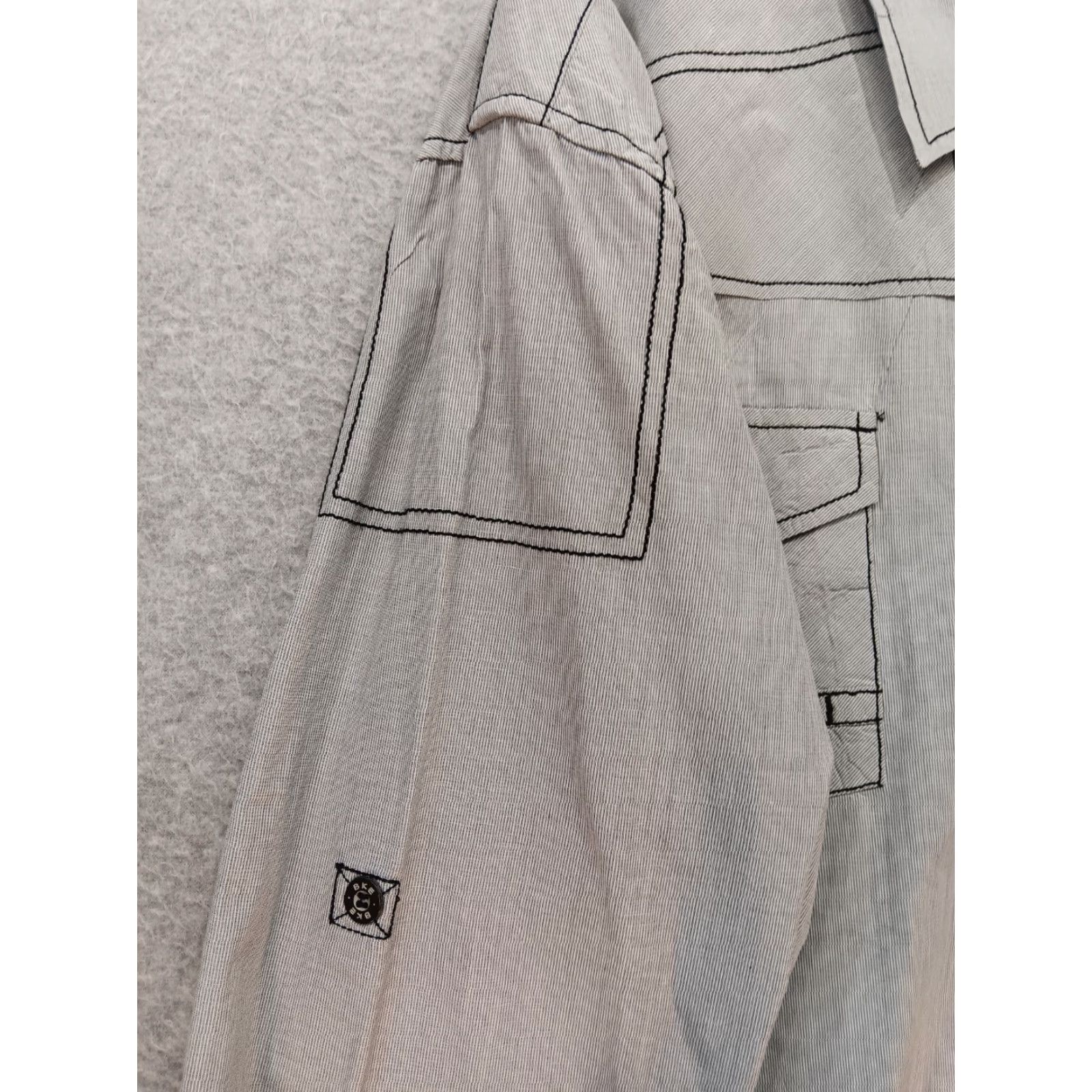 Vintage BKE Shirt Mens 3XL Gray Button Up Athletic Fit Long Sleeves 100% Cotton Western Size US XXL / EU 58 / 5 - 6 Thumbnail