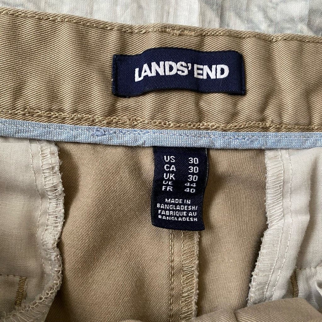 Lands' End Lands End men 30/30 cotton blend flat front tan chinos Size US 30 / EU 46 - 5 Thumbnail