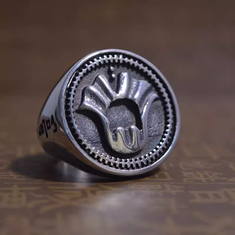 Avant Garde x Jewelry Crazy Jewelry Rings Open Ring (Size 7-13) in Silver, Men's