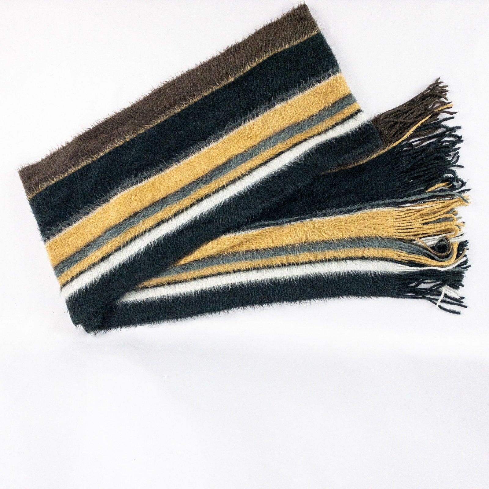 Other Cejon Brown Black White Striped Scarf Men Women One Size Size ONE SIZE - 3 Thumbnail