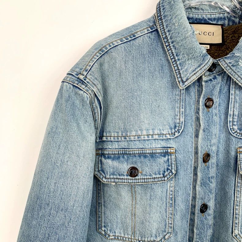 Gucci Gucci Blue logo letter print cotton lapel denim jacket 2501 Size US S / EU 44-46 / 1 - 3 Thumbnail