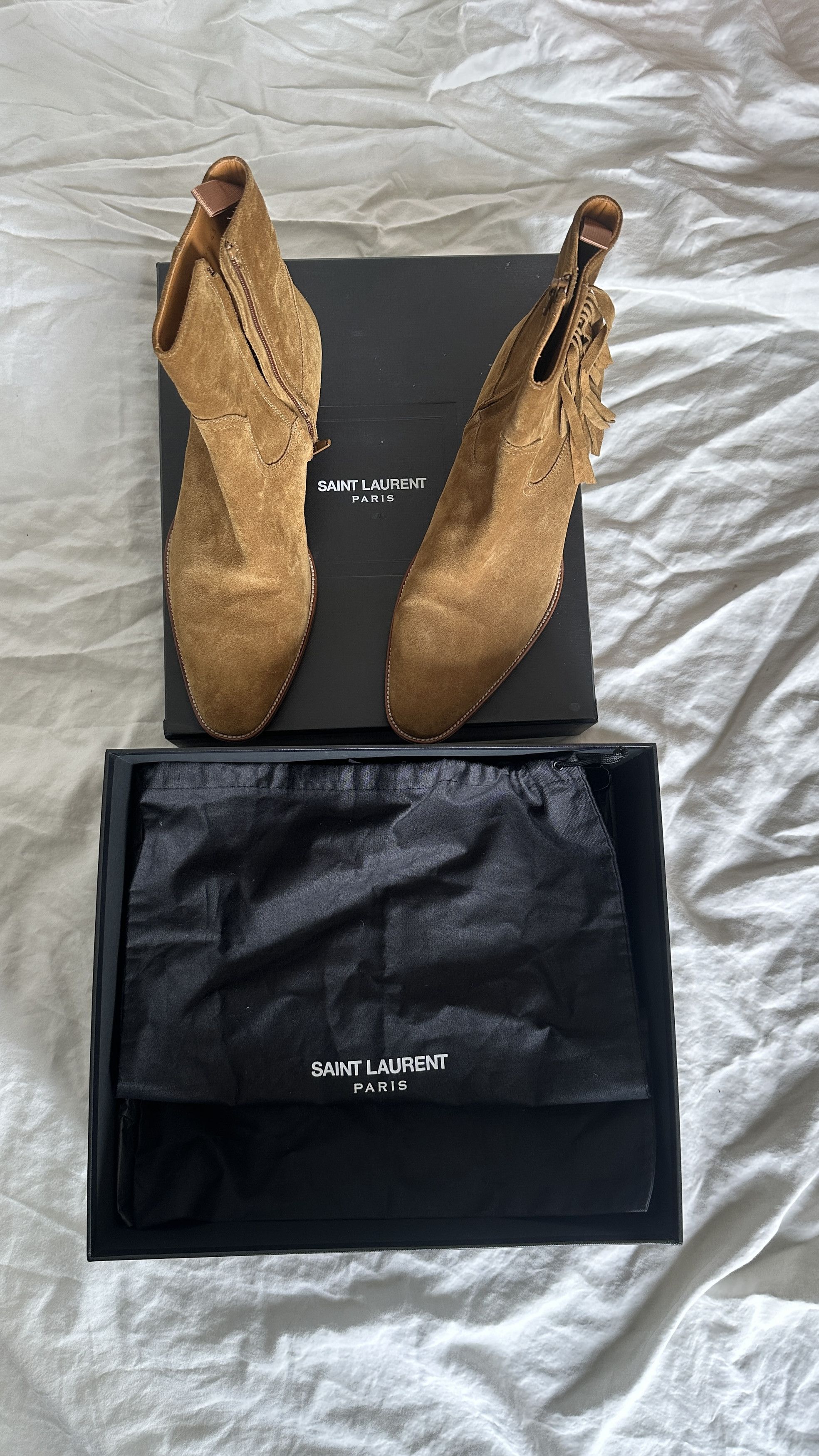 Saint Laurent Paris SLP Fringe Boots Size US 10 / EU 43 - 2 Thumbnail