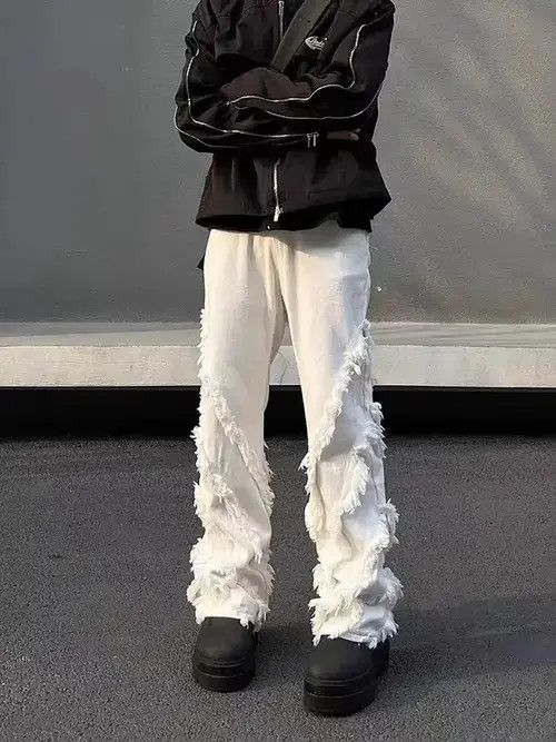 Ring Of Fire High street fringed raw edge slightly flared jeans Size US 32 / EU 48 - 3 Thumbnail