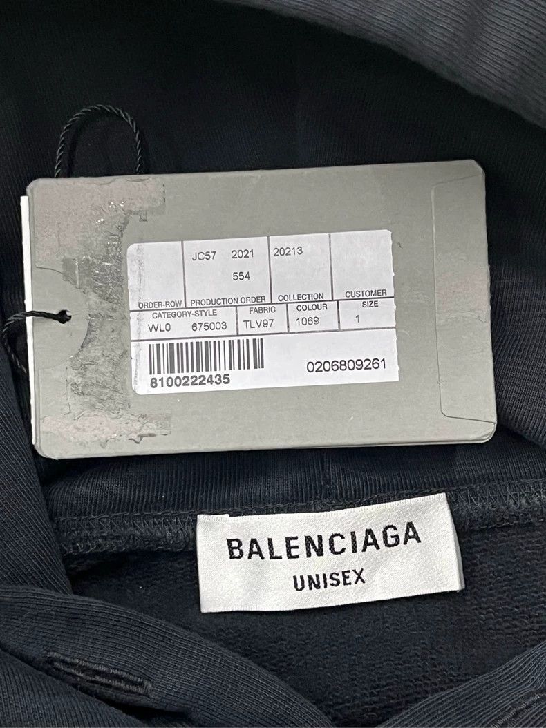 Balenciaga Balenciaga Logo Print Loose Hooded Sweatshirt-2505 Size US L / EU 52-54 / 3 - 6 Thumbnail