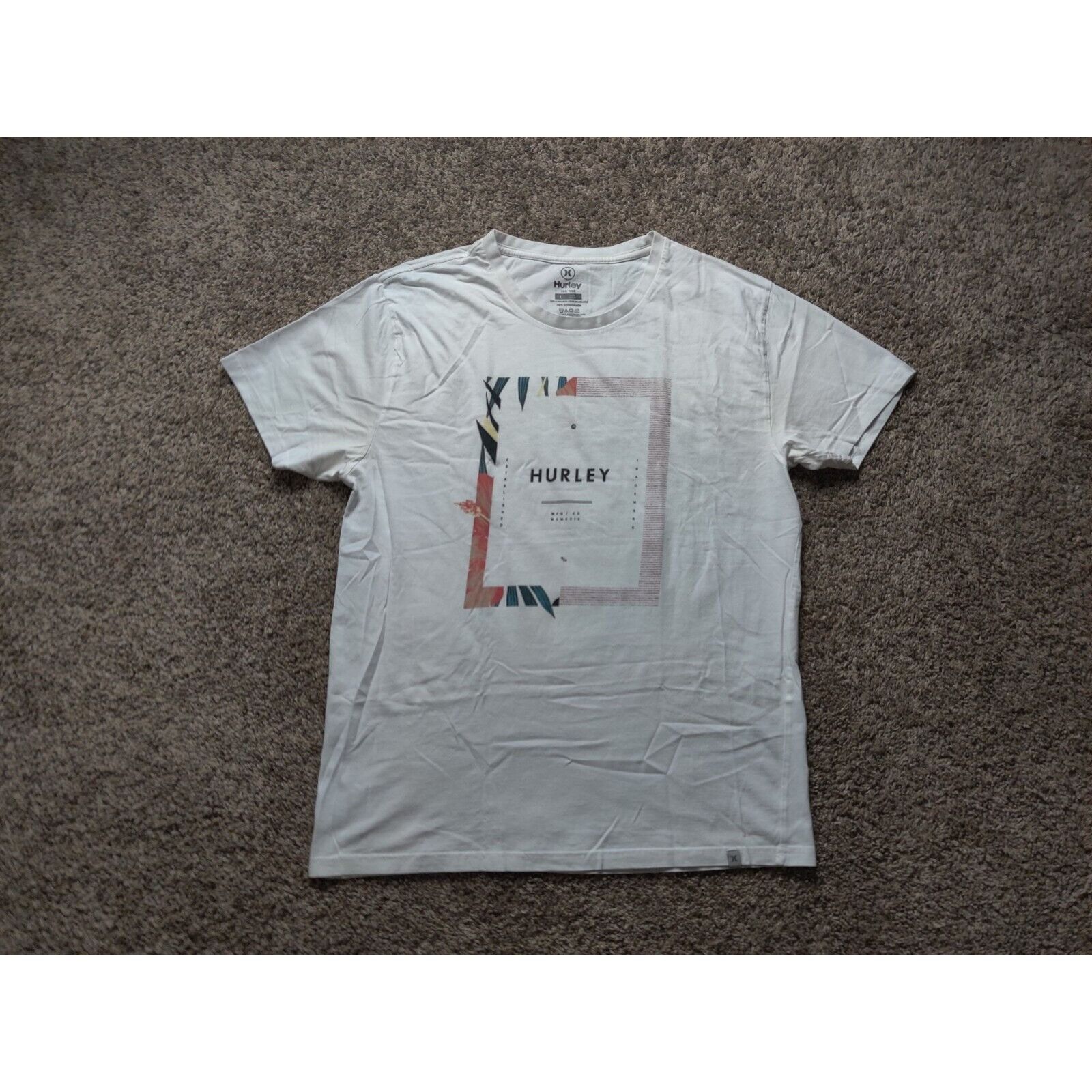 Hurley Hurley Shirt Adult Mens Large White Box Logo Spell Out Size US L / EU 52-54 / 3 - 1 Thumbnail