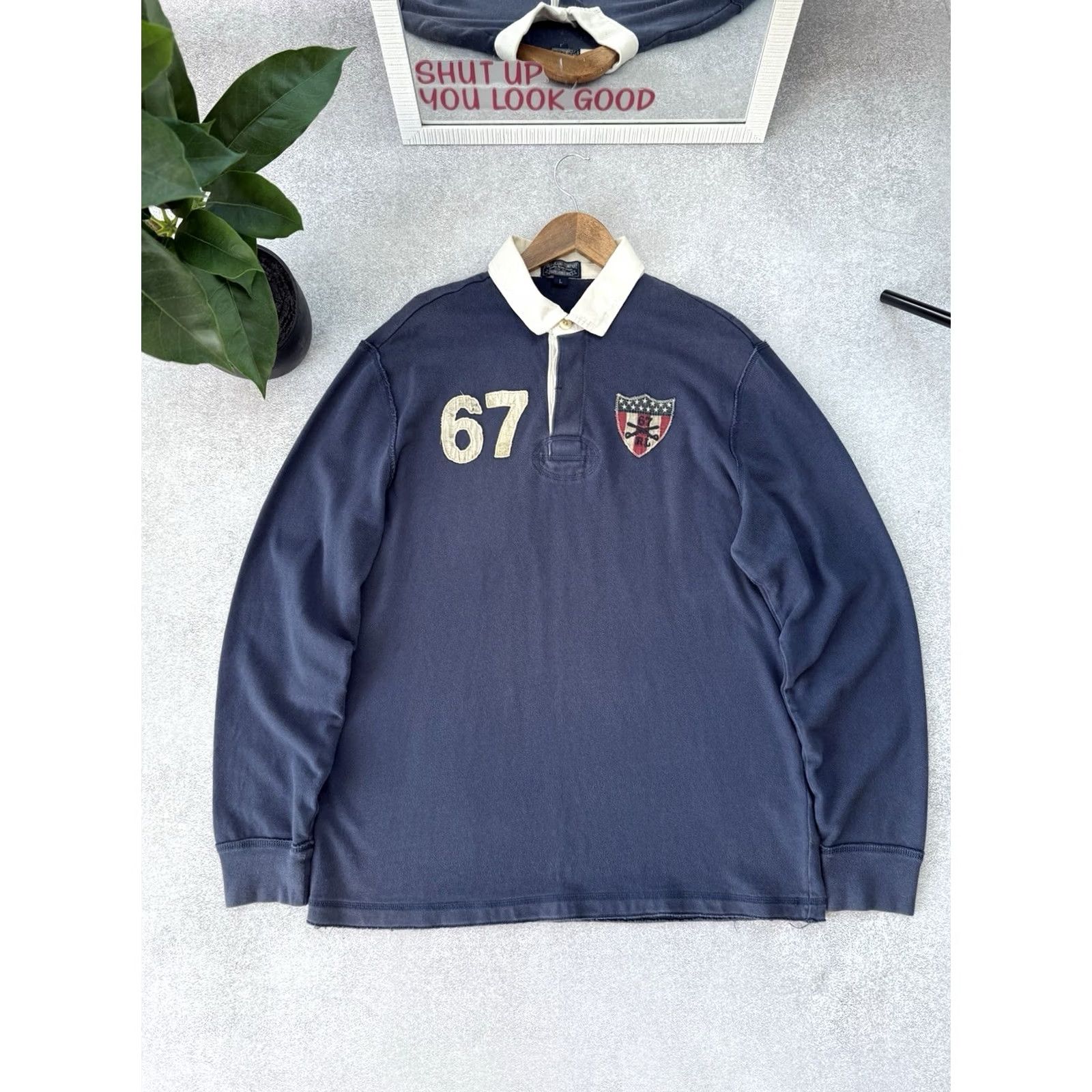Ralph Lauren VINTAGE Ralph Lauren Polo Jeans Company Long Sleeve Sweatshirt Shirt Men L Blue 67 90s Archive Logo Polo Ralph Lauren Six Seven Size US L / EU 52-54 / 3 - 3 Thumbnail