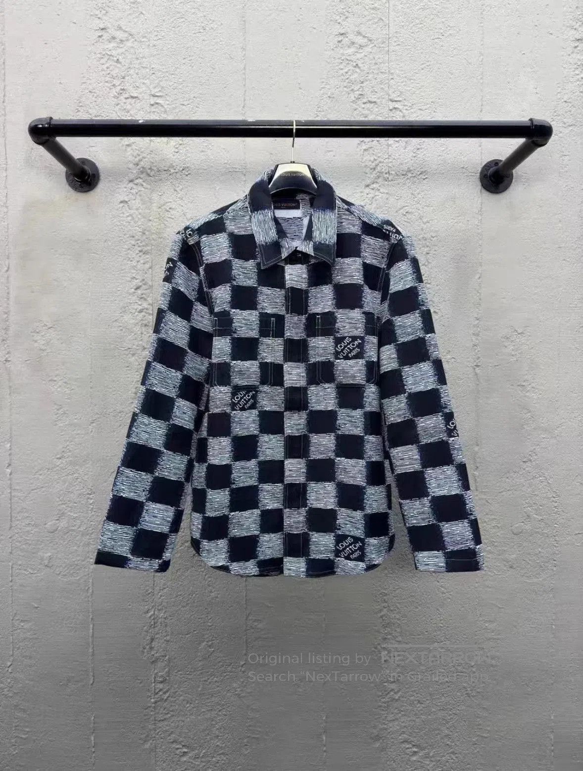 Louis Vuitton Checkered Long Sleeve Button. Size US XL / EU 56 / 4 - 1 Thumbnail