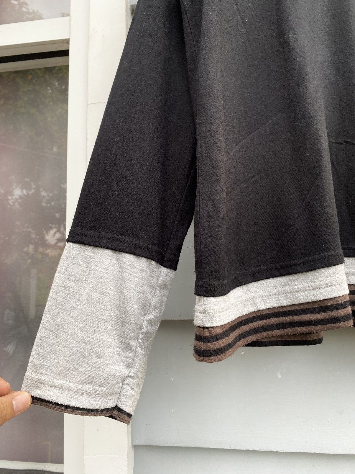 If Six Was Nine Vassafull Tripple Layer Stripes Nature Label Longsleeve Size XXL / US 16-18 / IT 52-54 - 5 Thumbnail