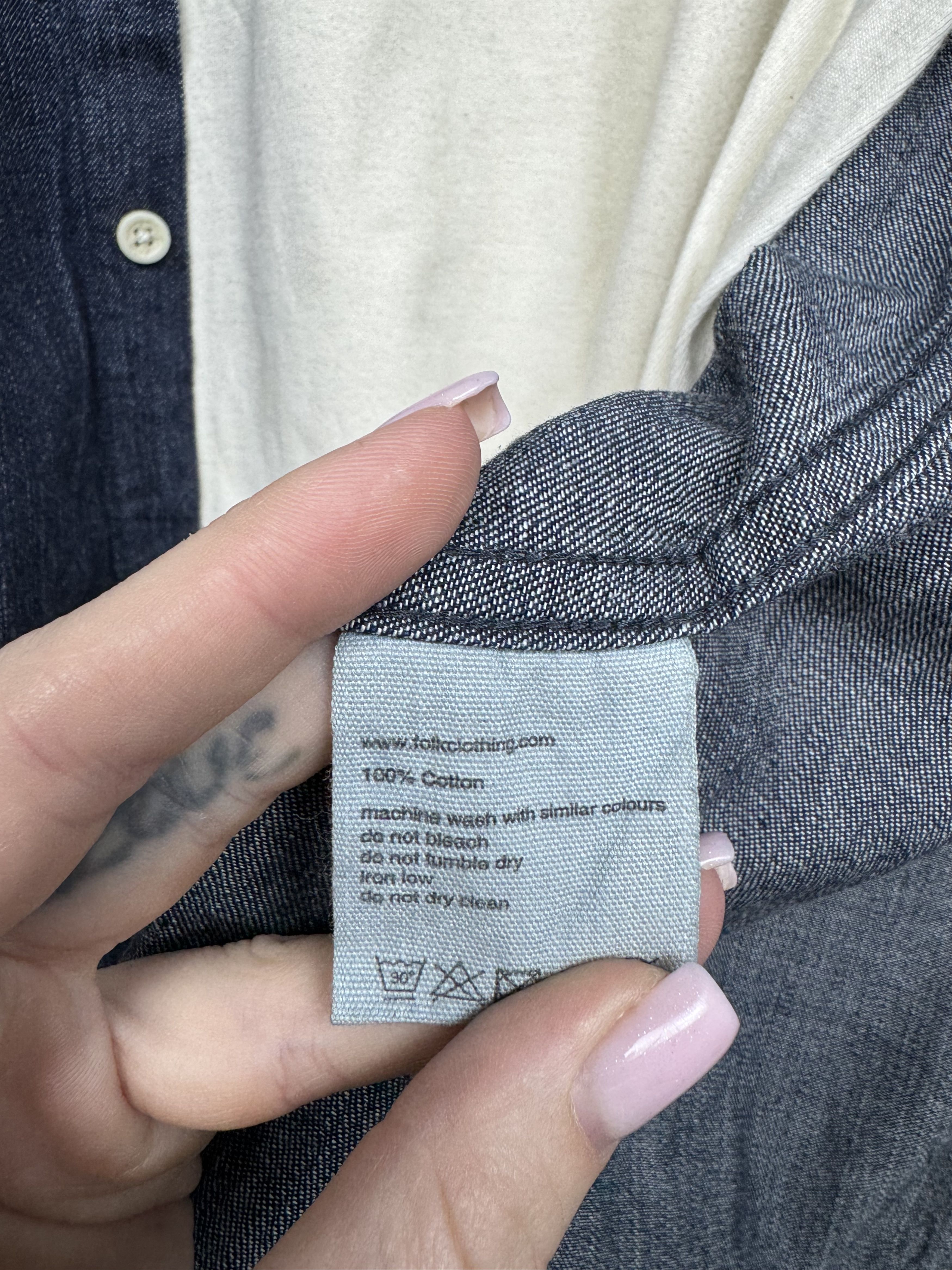 Folk Folk Mens Denim Shirt Size US L / EU 52-54 / 3 - 4 Thumbnail