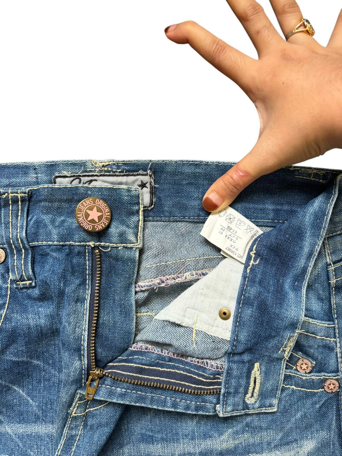 Ksubi Vintage Japanese Brand Groovy Printed Distressed Jeans Size 29" - 5 Thumbnail