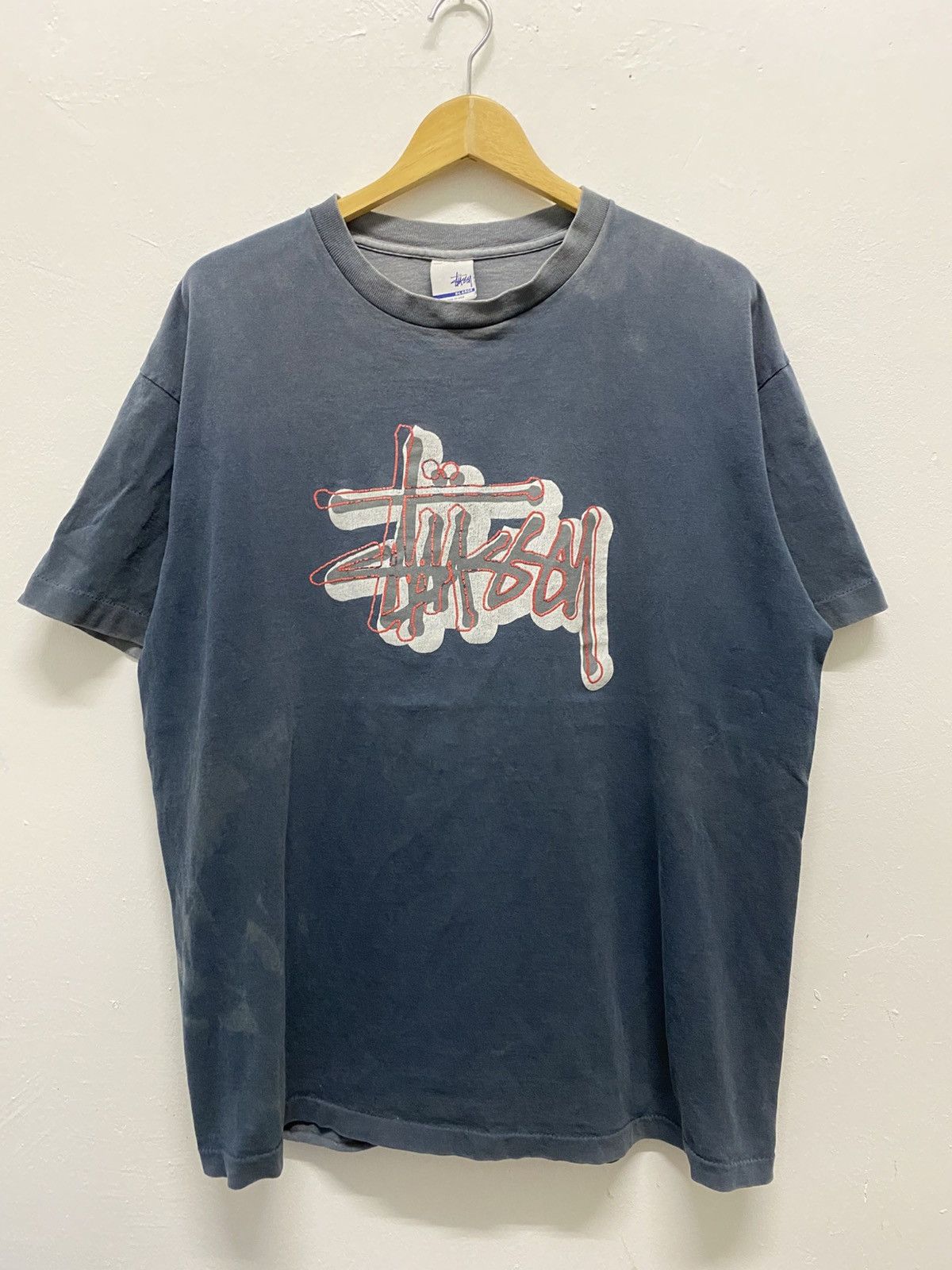 Stussy Rare🔥Vintage Faded STUSSY Big Logo Size US XL / EU 56 / 4 - 2 Thumbnail