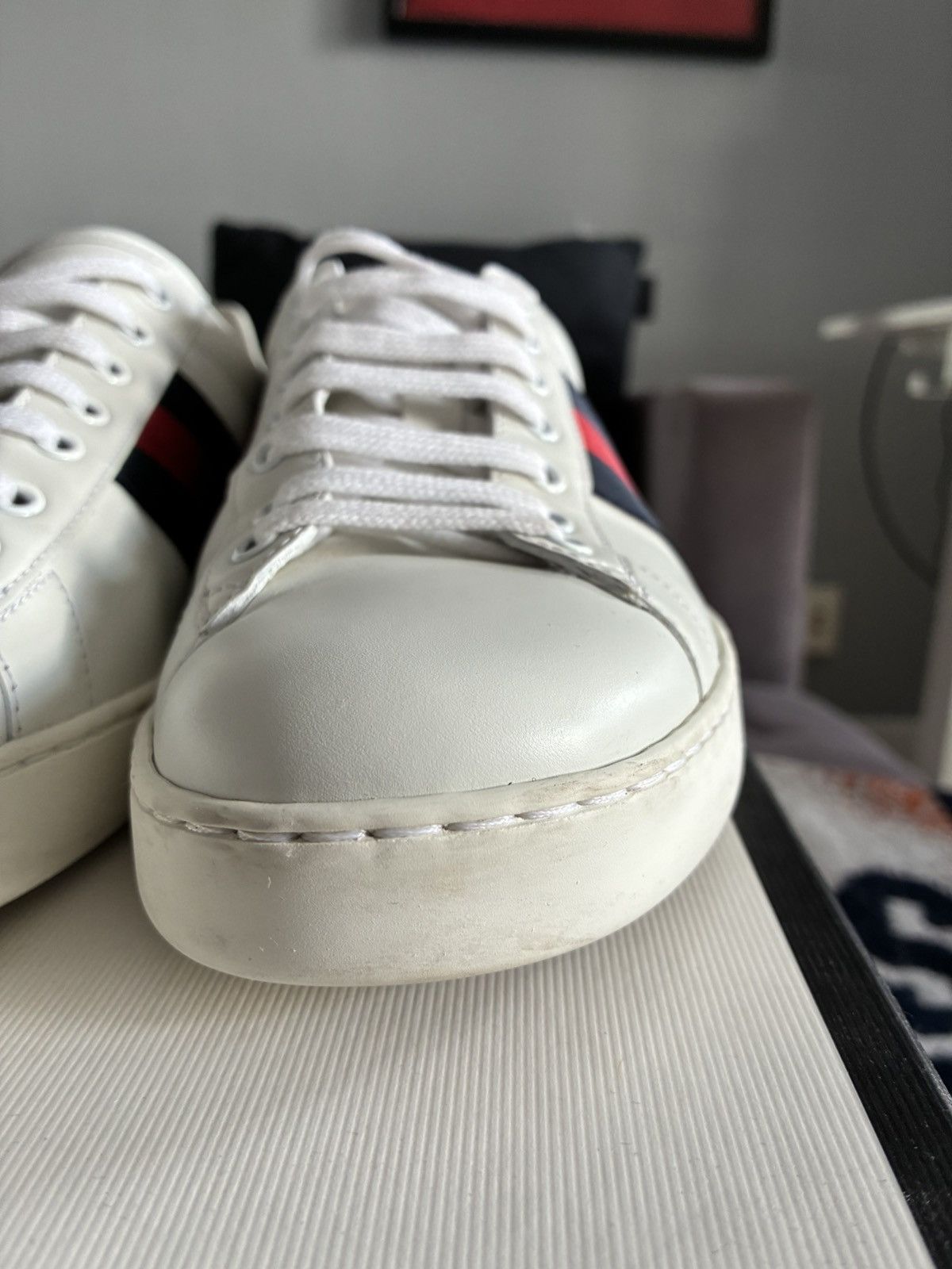 Gucci Gucci Ace Classic Leather Sneaker Size US 10 / EU 43 - 6 Thumbnail