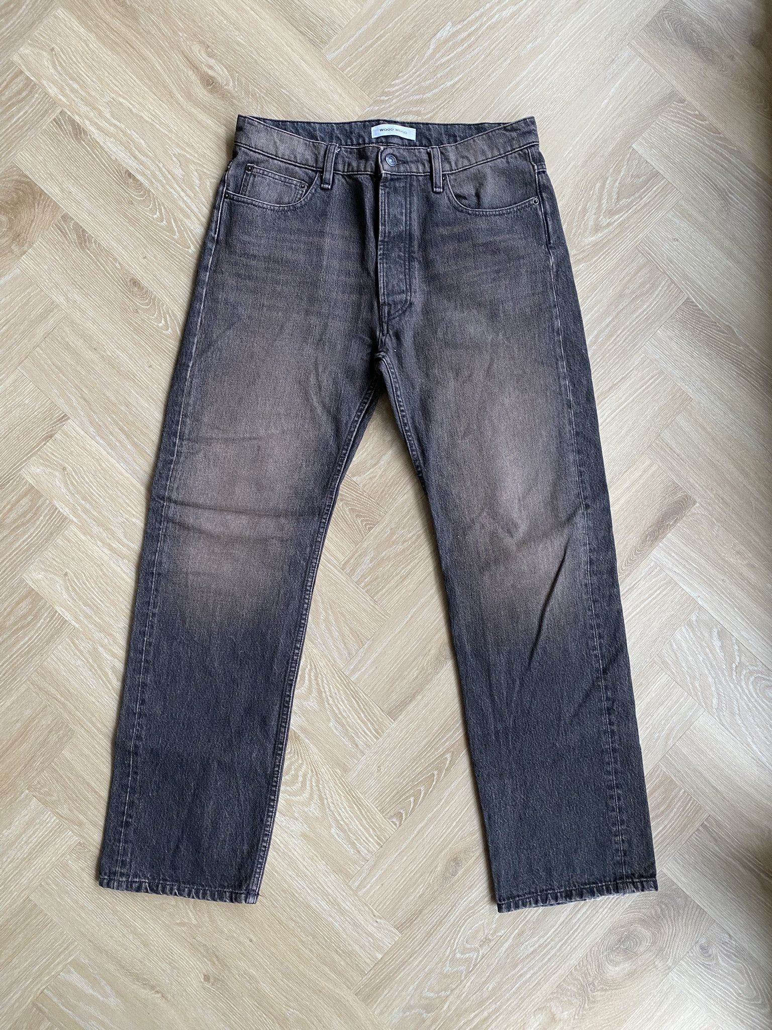 Wood Wood 31/32 - Al Straight Leg - Burnt Orange Wash Size US 31 - 5 Thumbnail