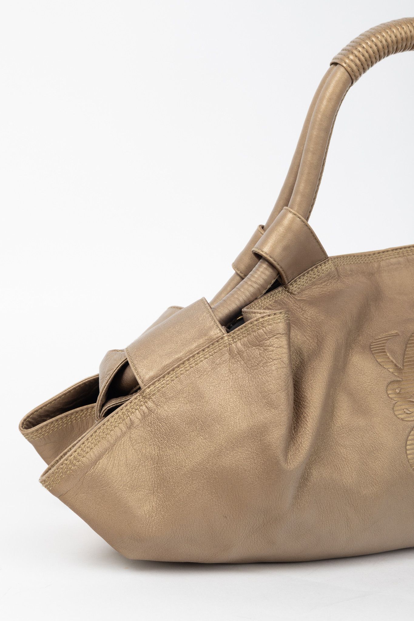 Loewe Loewe Nappa Aire Metallic Gold Sheep Skin Anagram Handbag Size ONE SIZE - 7 Thumbnail