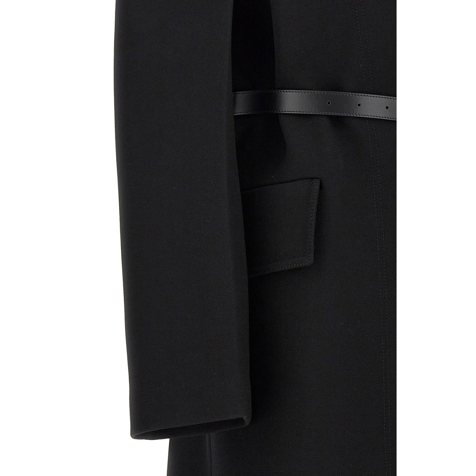Jil Sander JIL SANDER Double Breasted Black Wool Long Coat New & Authen Size ONE SIZE - 4 Thumbnail
