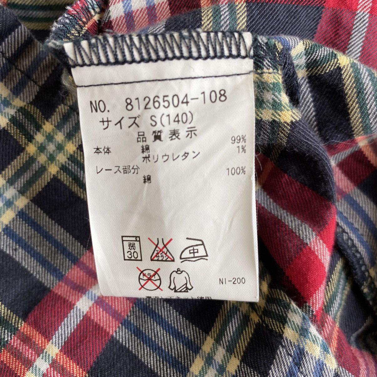 Japanese Brand Mezzo Piano Red Navy Check Long Sleeve Blouse Size S / US 4 / IT 40 - 15 Thumbnail