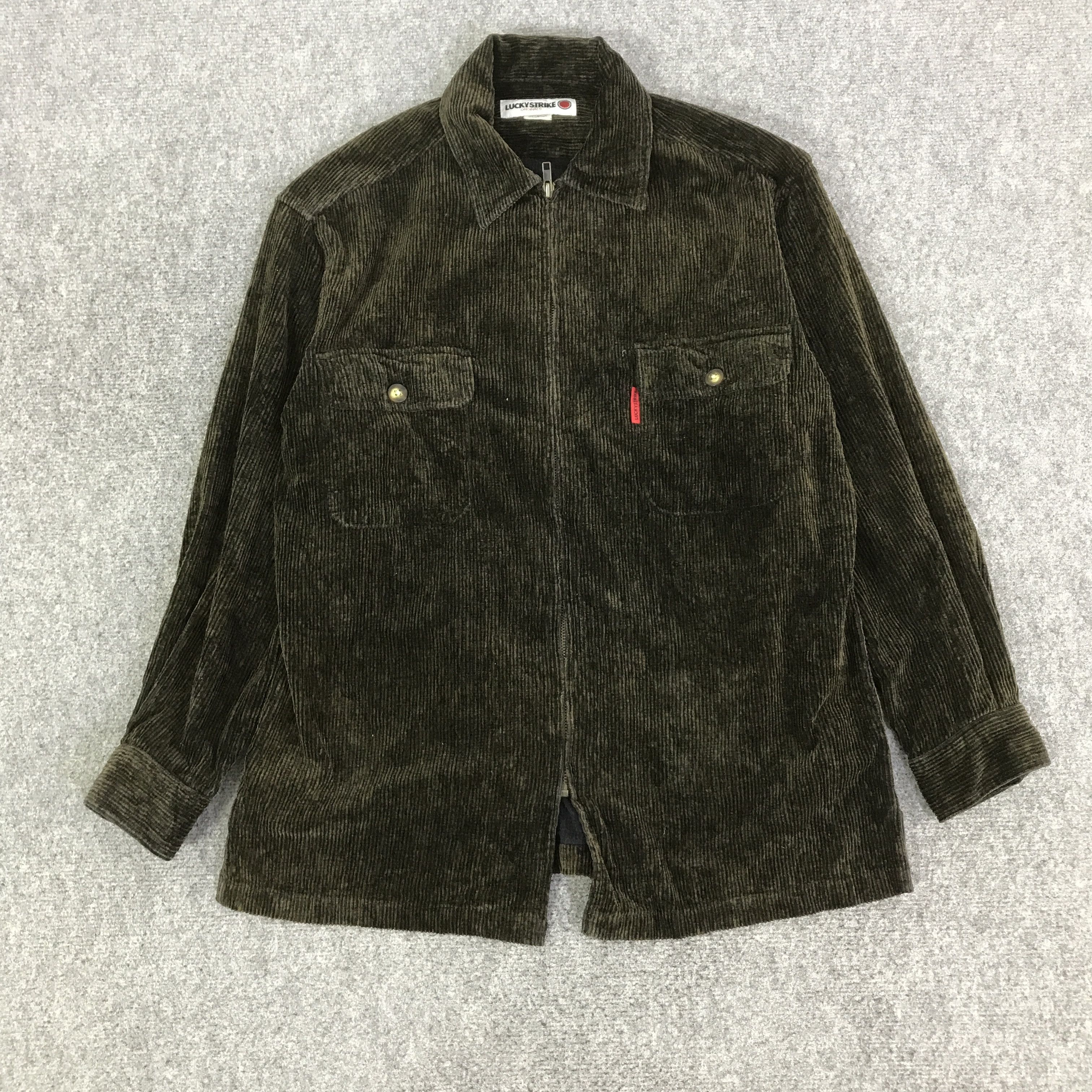 Japanese Brand LUCKY STRIKE CORDUROY ZIP JACKET K113B4 Size US L / EU 52-54 / 3 - 1 Thumbnail