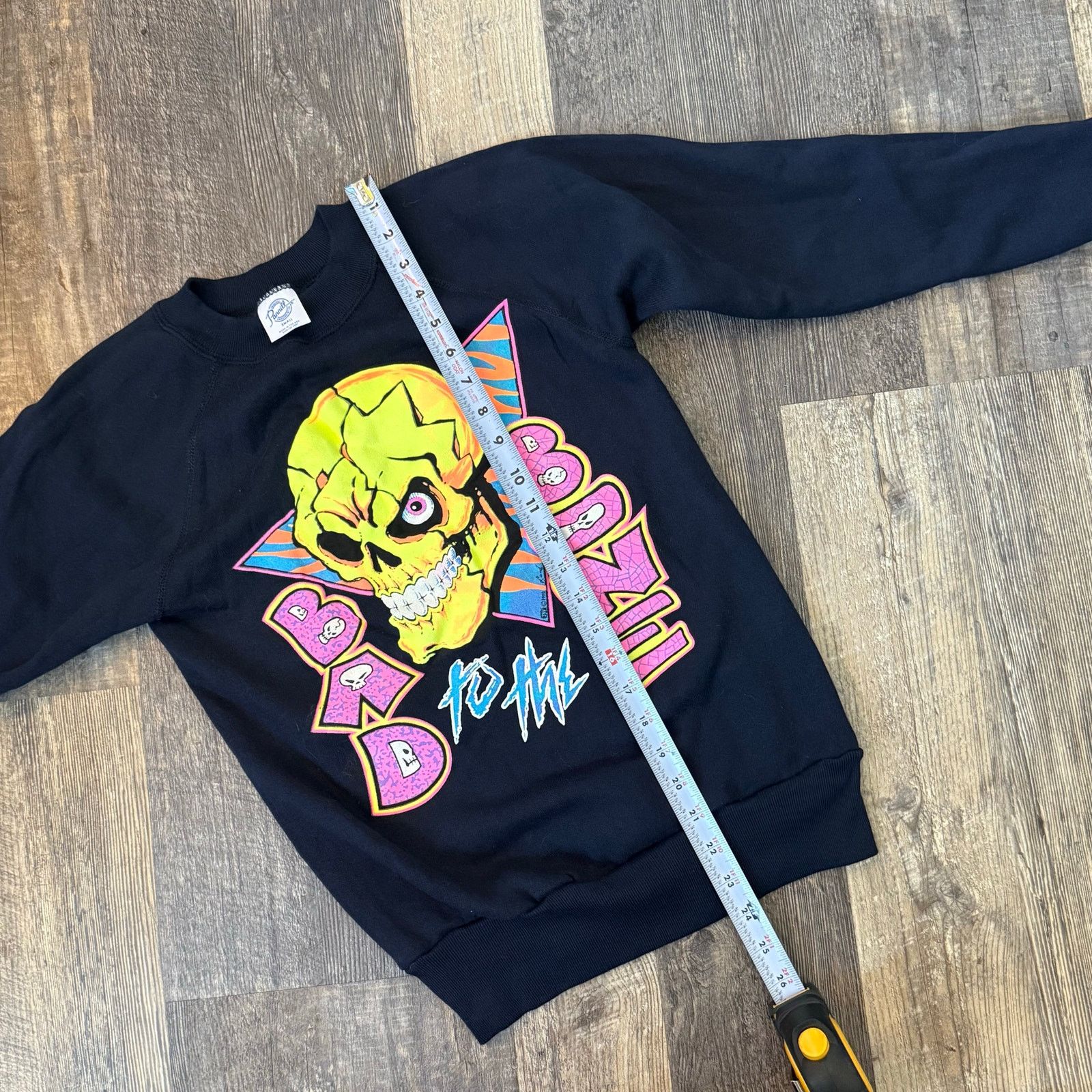 Vintage 1990 Pannill Bad To The Bone Skull Sweatshirt Size US XS / EU 42 / 0 - 7 Thumbnail