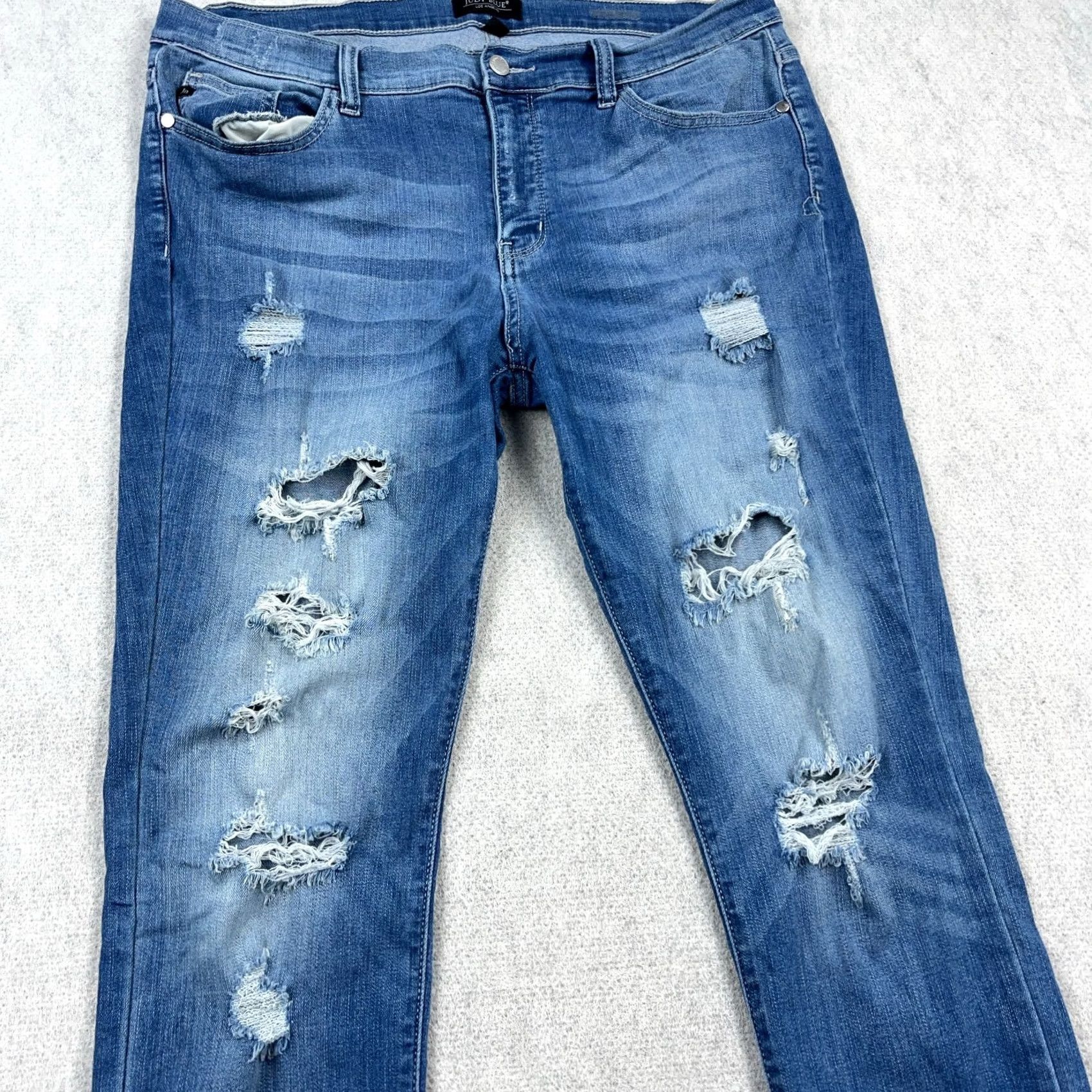 Vintage Judy Blue Jeans Women XL Skinny Fit Med Wash Faded Pants Stretch Size 40" / US 18 - 4 Thumbnail