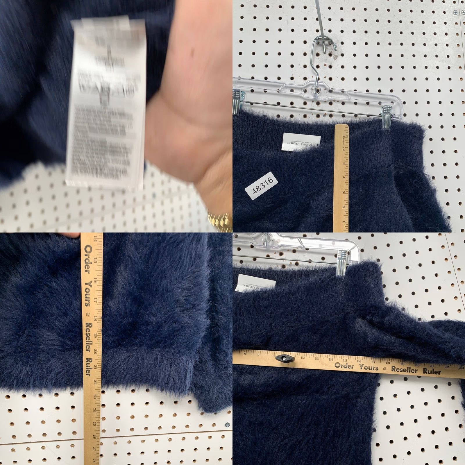 Banana Republic Banana Republic Sweater Womens S Navy Blue Puff Sleeve Off Shoulder Knit Pullover Mens Womens Size S / US 4 / IT 40 - 8 Thumbnail
