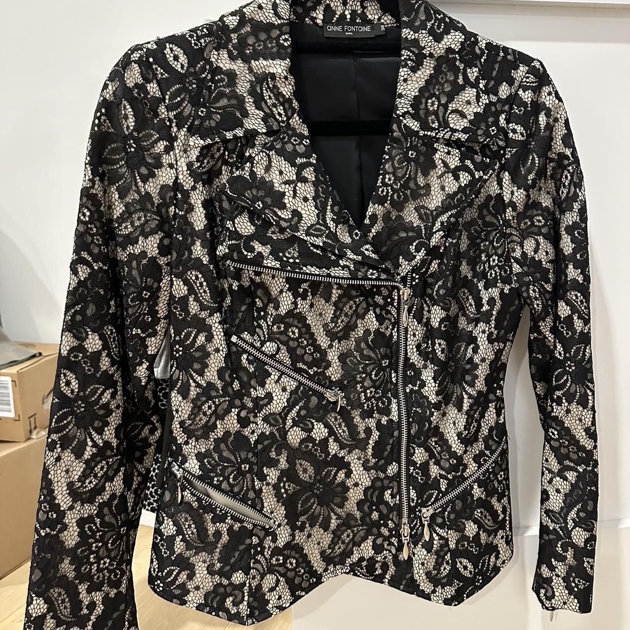 ANNE FONTAINE Vintage Anne Fontaine black and white floral lace blazer Size XS / US 0-2 / IT 36-38 - 3 Thumbnail