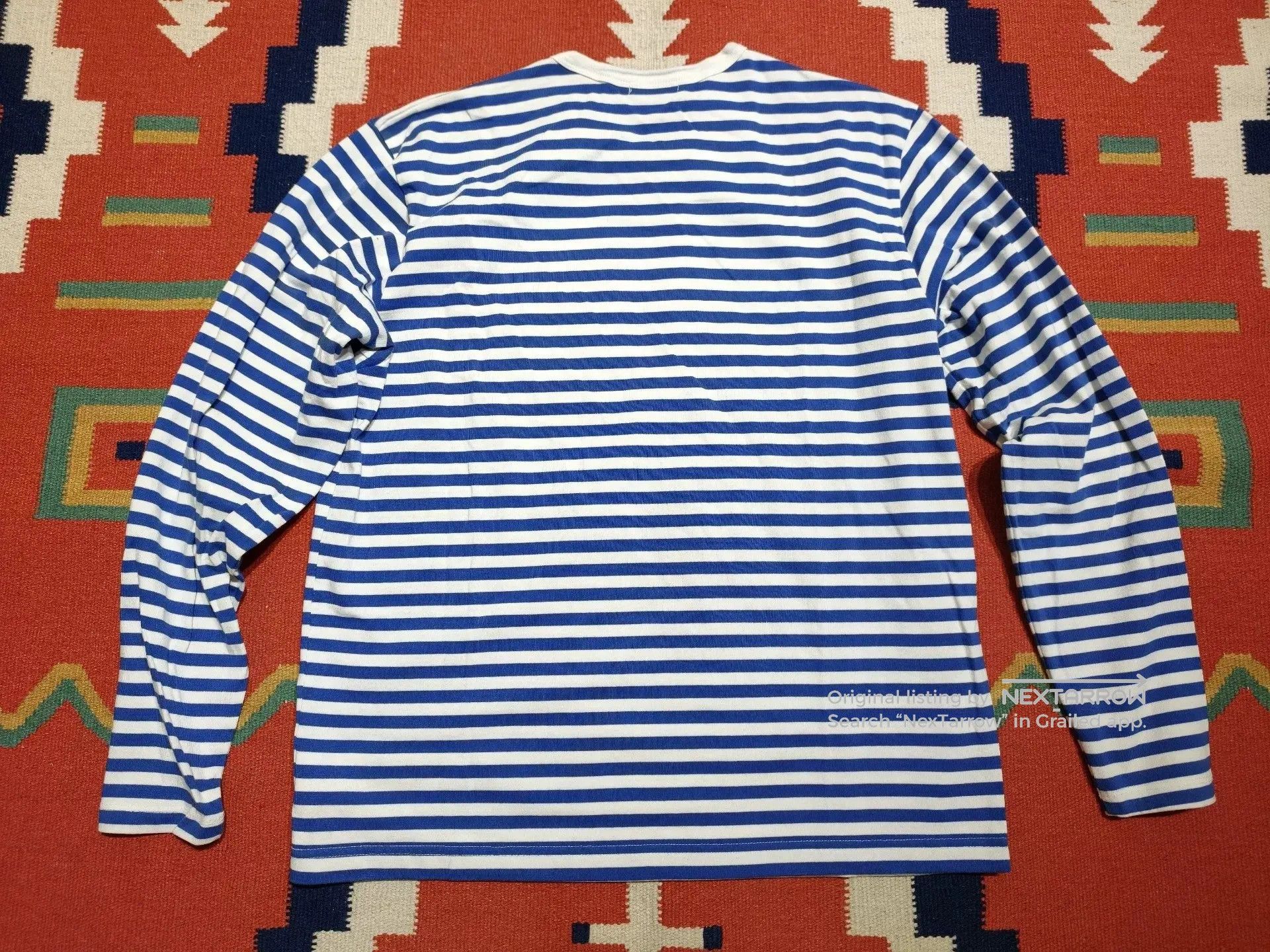 Nanamica Coolmax Striped Long Sleeve Tee in Blue, Men's — image 4 of 6
