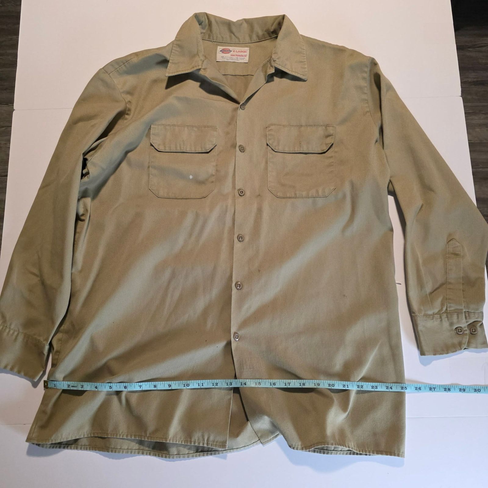 Dickies Dickies Work Shirt Men's XL Tan Long Button Up Dual Pocket Size US XL / EU 56 / 4 - 2 Thumbnail