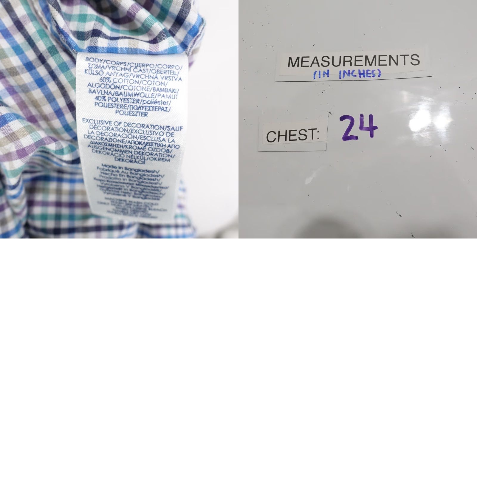 Chaps Chaps Shirt Mens Large Plaid Short Sleeve Button-Down Easy Care - Blue Size US L / EU 52-54 / 3 - 8 Thumbnail