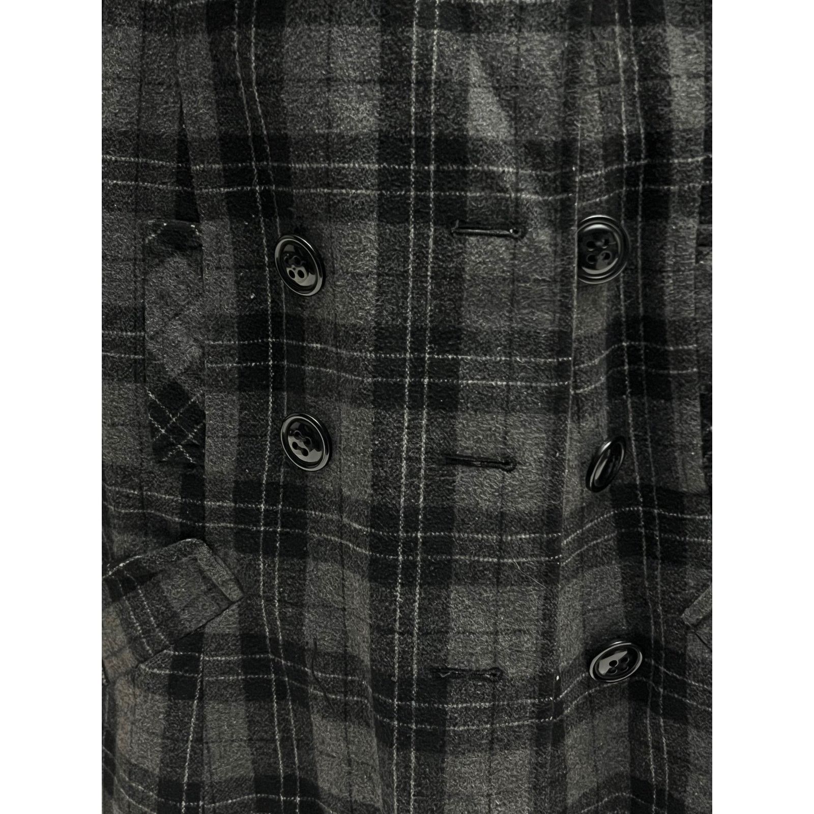 Other Giacca Women Plaid Wool Blend Peacoat Jacket Large Gray Coat Size L / US 10 / IT 46 - 5 Thumbnail