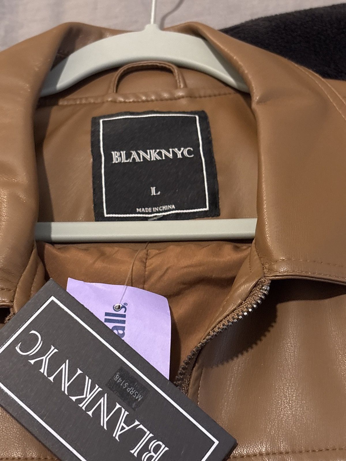 BLANKNYC BLANKNYC Mens Brown Pleather jacket Size US L / EU 52-54 / 3 - 3 Thumbnail
