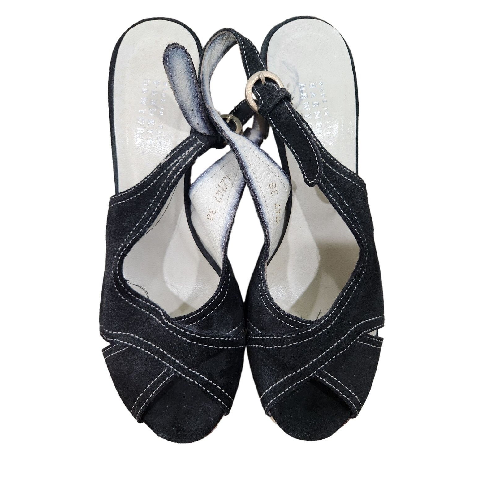 Barneys New York Barneys New York chunky heel open toe - size 38 - 7.5/8 US Size US 8 / IT 38 - 4 Thumbnail