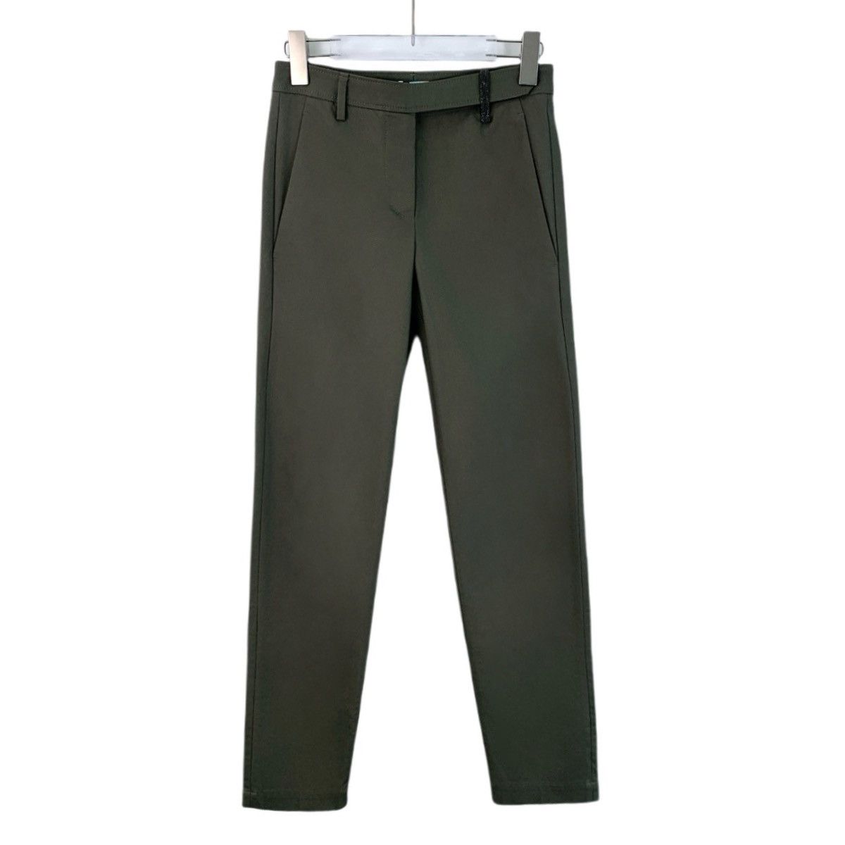 Brunello Cucinelli Brunello Cucinelli Green Straight-leg Casual Pants K26WX Size 25" / US 0 / IT 36 - 1 Thumbnail