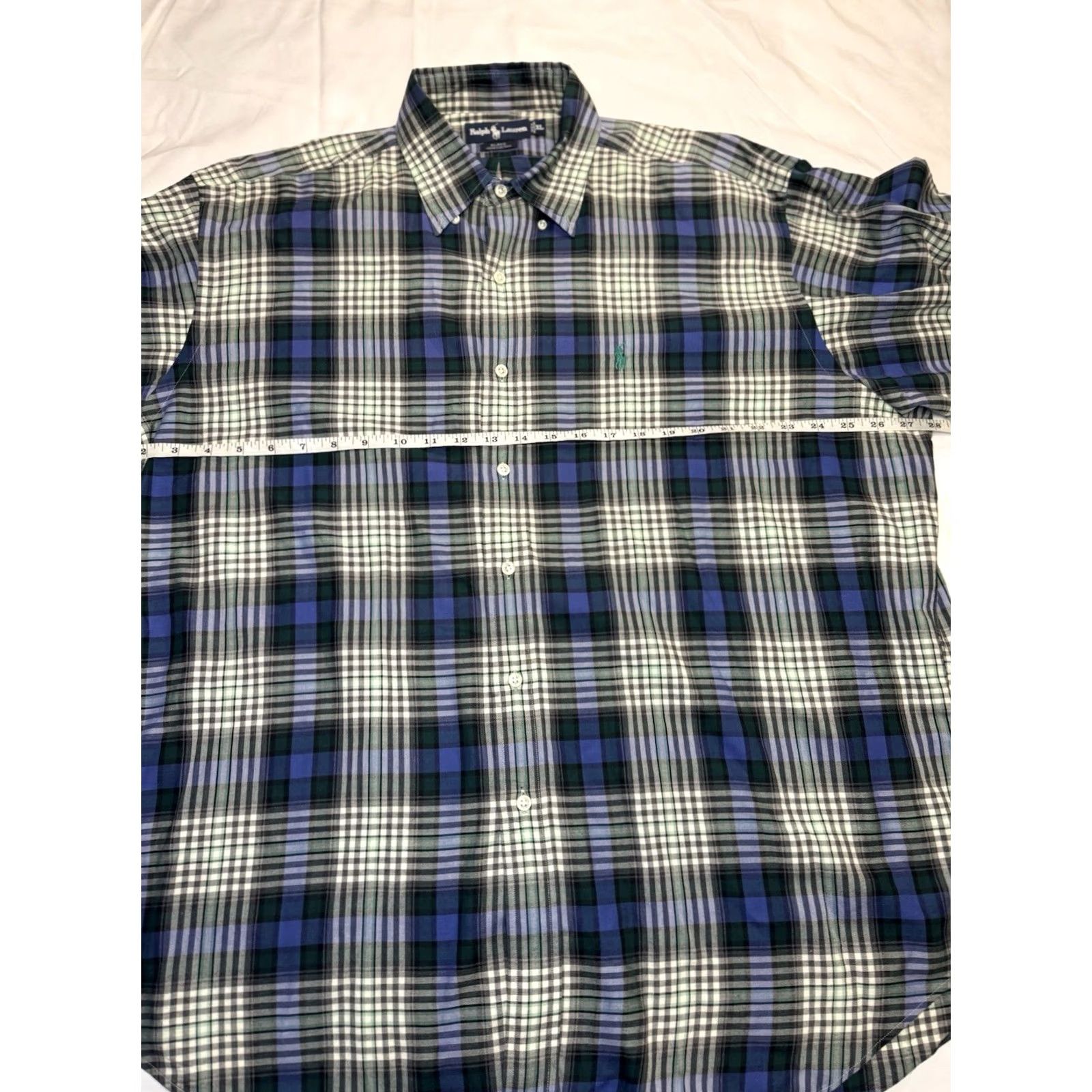 Ralph Lauren Ralph Lauren Blake Shirt Mens Green Pony Houndstooth Plaid Flannel Cotton XL Button-Up Long Sleeve Collared Embroidered Multicolor Size US XL / EU 56 / 4 - 6 Thumbnail